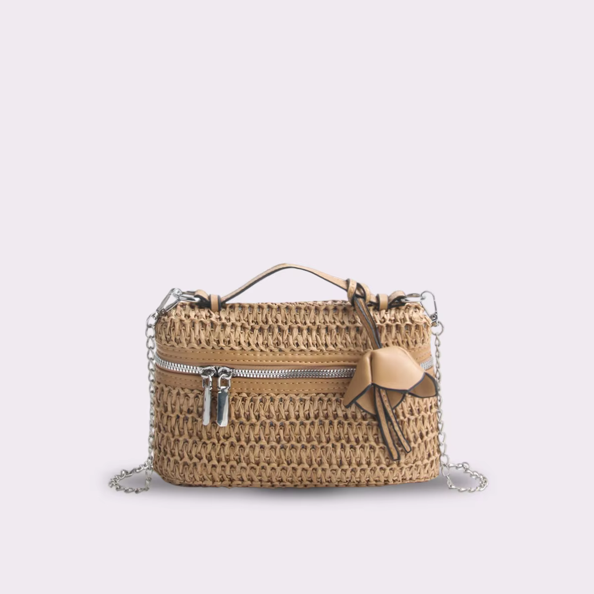 Woven Straw Bow Crossbody Bag — صورة 1