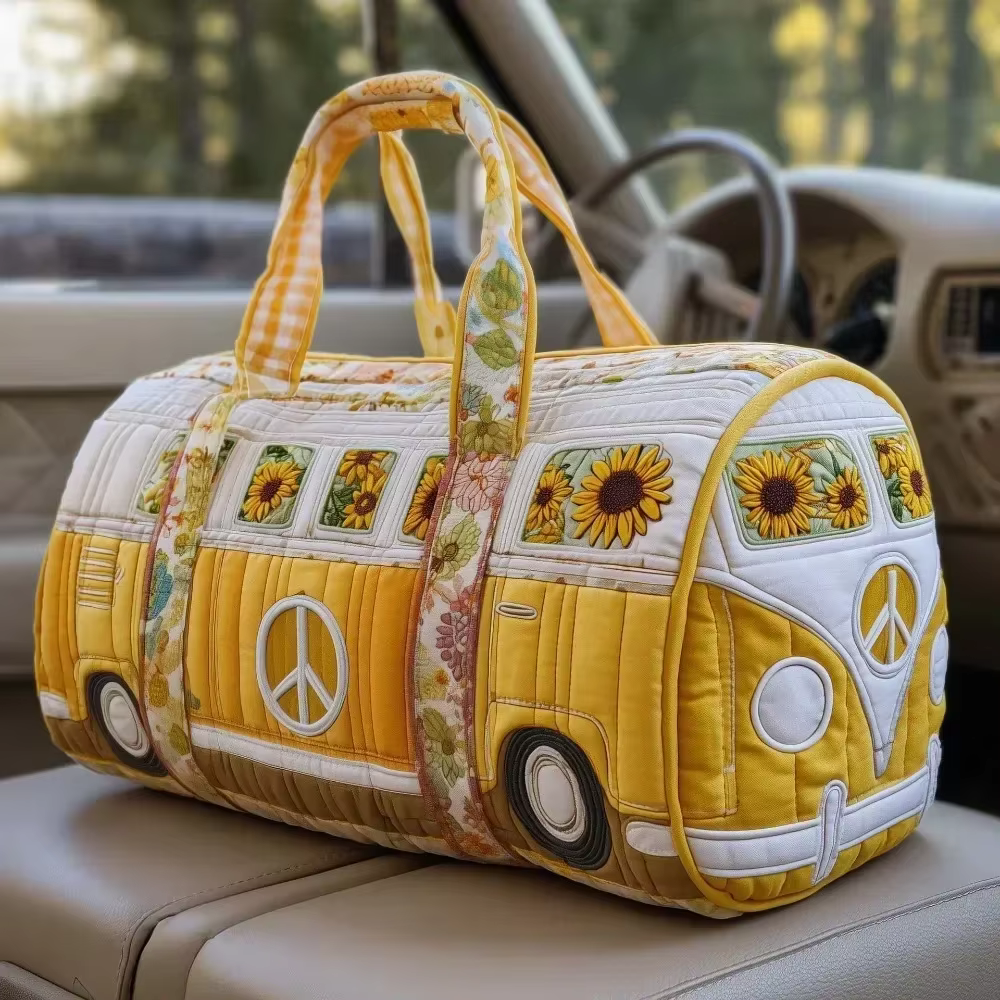 Quilted Printed Travel Bag – Retro Vans — صورة 1