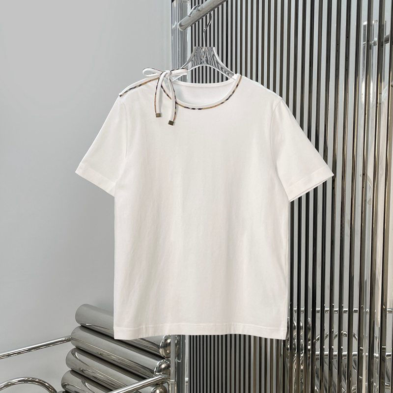 Burberry Check-Trim Bow T-Shirt — صورة 1