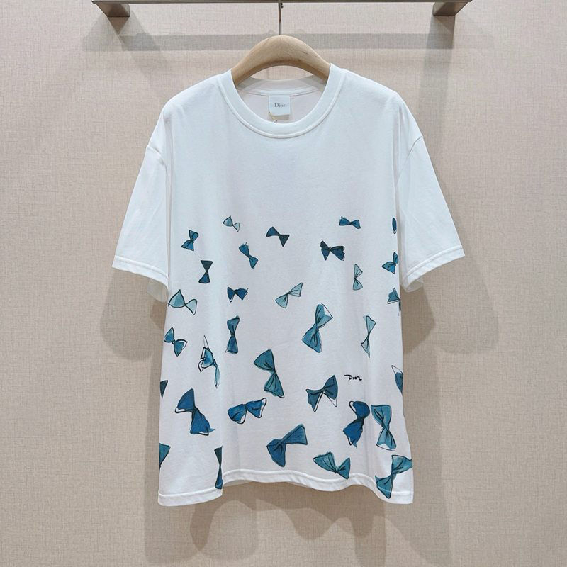Dior Blue Bow Print T-Shirt — صورة 1