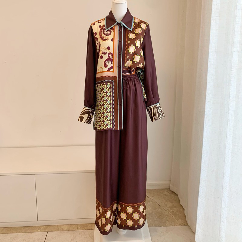 Alemais Patchwork-Print Shirt and Trousers Set — صورة 1