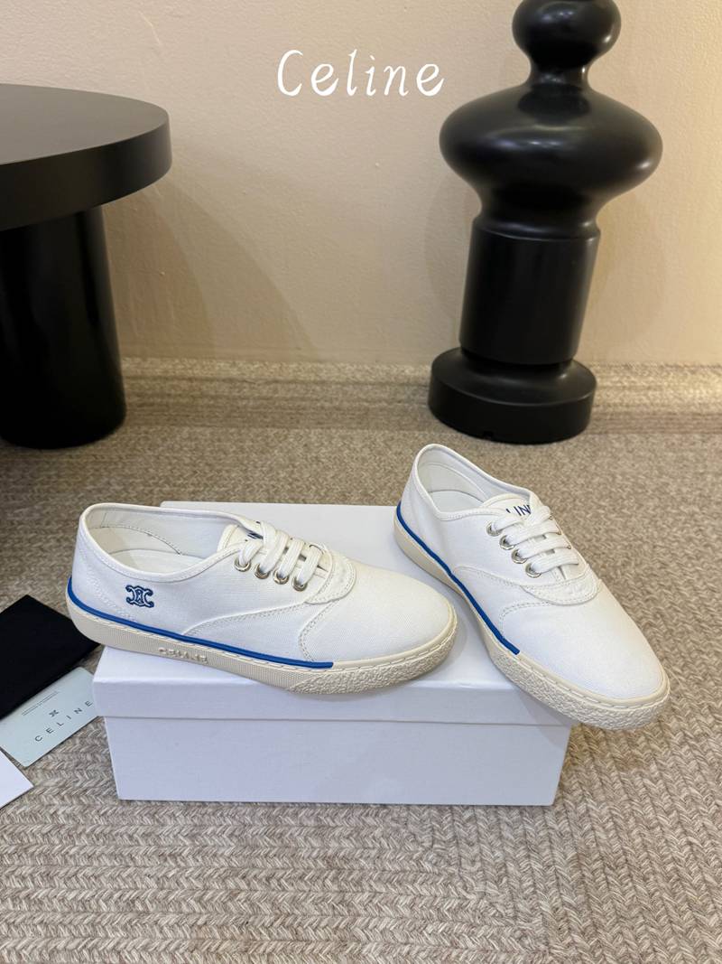 CELINE Lou Low Lace-Up Sneakers With Triomphe — صورة 1