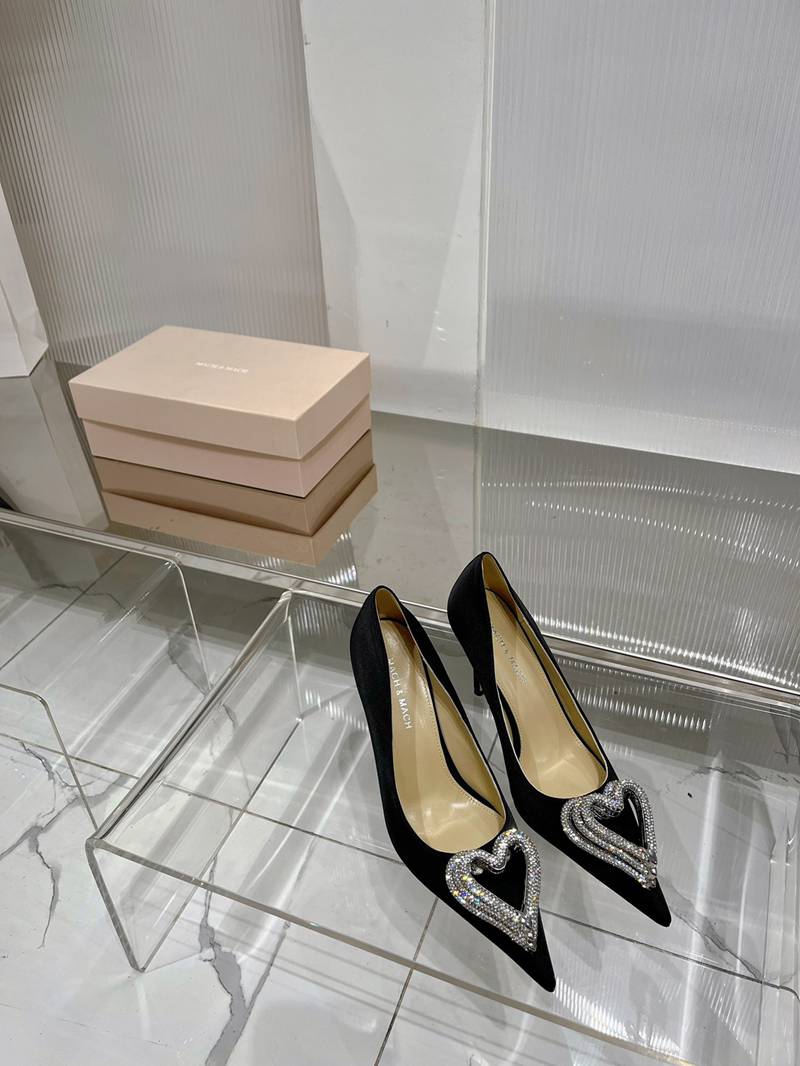 Mach & Mach Crystal Heart Pointed-Toe Pumps — صورة 1