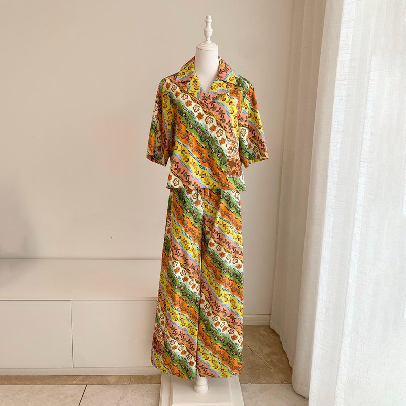 Alemais Diagonal Print Shirt and Trousers Set — صورة 1