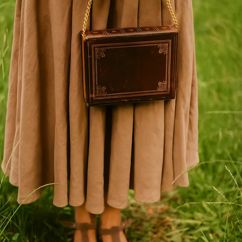 Vintage Book Clutch Crossbody Bag — صورة 1