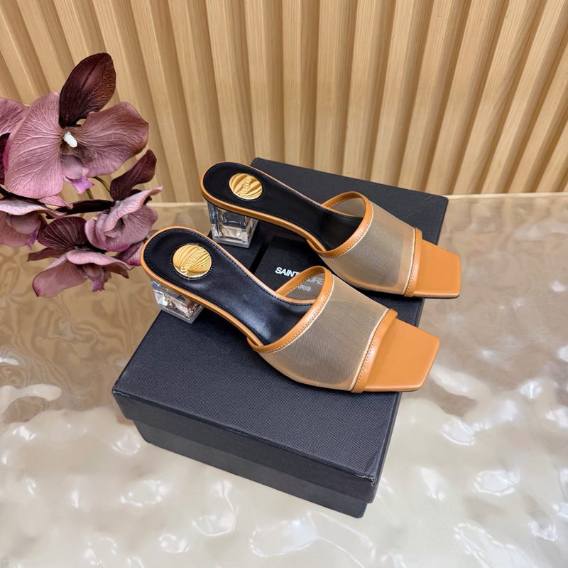 Saint Laurent Crystal-Heel Mules — صورة 1