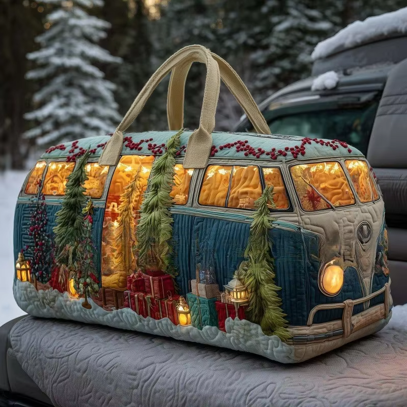Quilted Printed Travel Bag – Boho & Nature — صورة 1