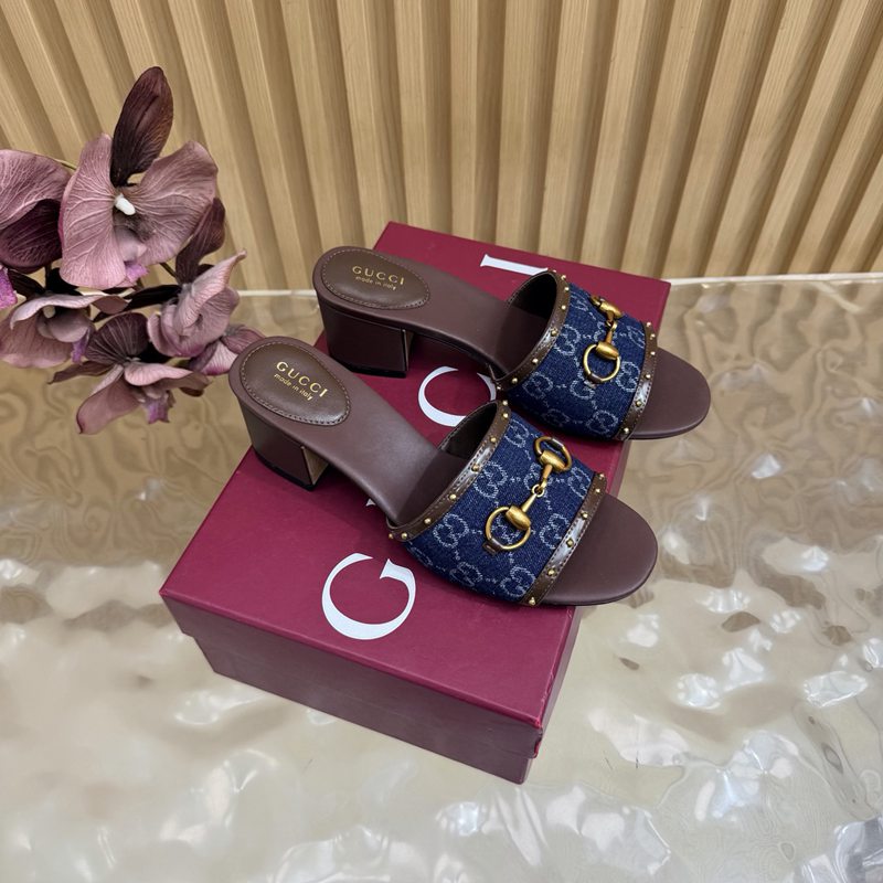 GUCCI Horsebit Block-Heel Mules — صورة 1